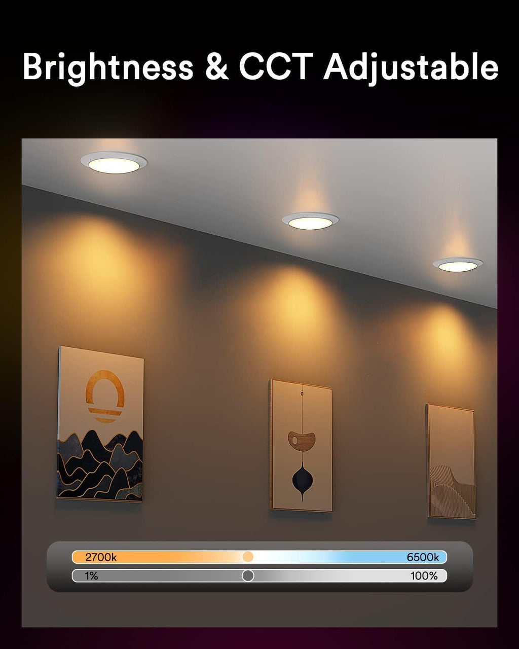 Lumary 13W Smart Flush Mount Ceiling Lights 5/6 Inch, RGBWW WiFi LED Disk Light, Color Changing 2700-6500K Dimmable Recessed Lighting, Surface Mount, Compatible with Alexa/Google Assistant-4Pack