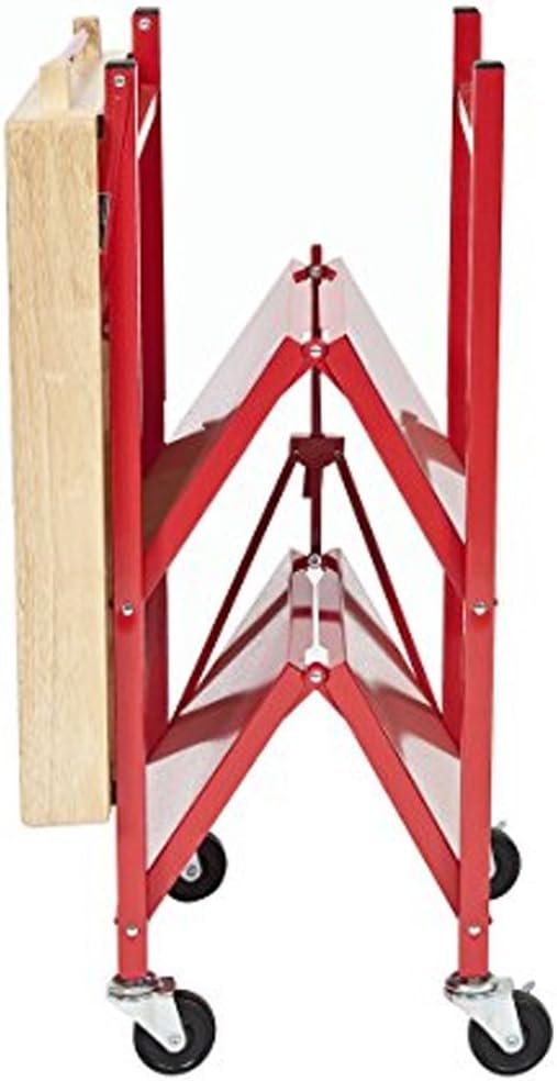 Origami Foldable Kitchen Island Cart, Rolling Storage Table Organizer with Wheels, White