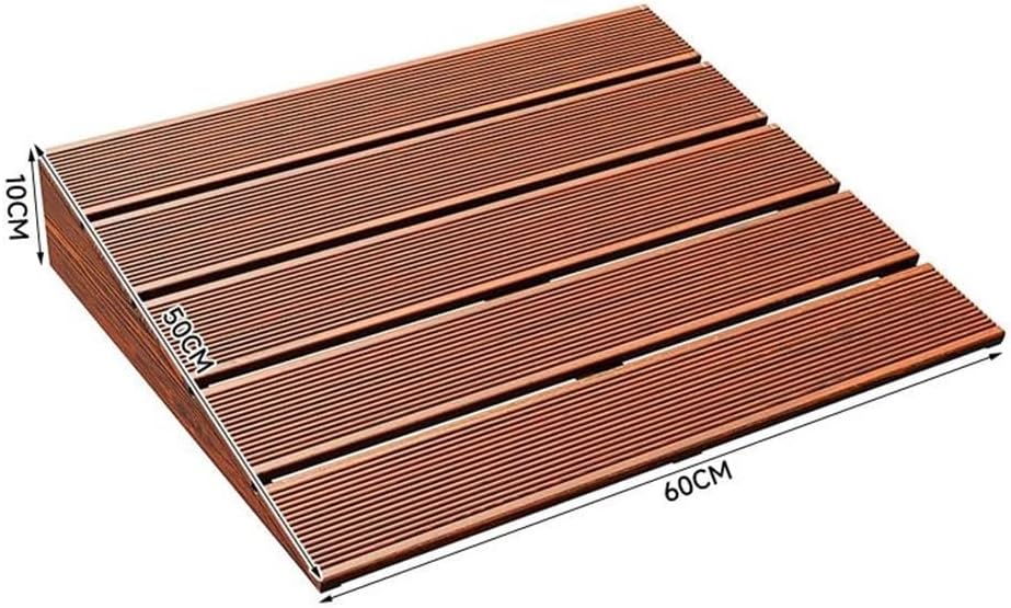Doorways Wheelchair Ramps - Wood, Wooden Threshold Ramp Multipurpose Kerb Ramps 3.9' Rise, Step Ramp for Scooter Walkers Car Motorcycle(60 * 50 * 10cm)