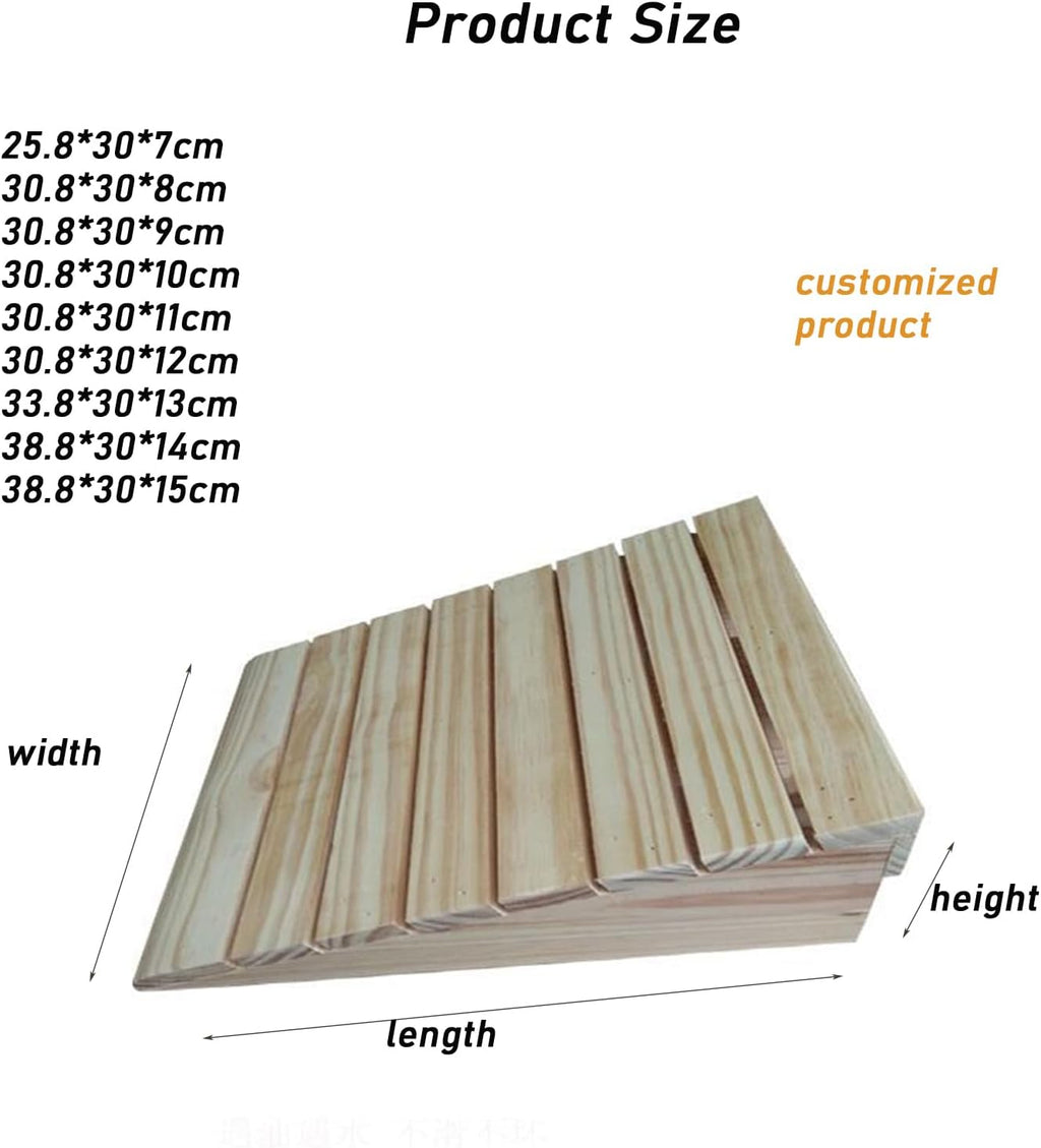Solid Wood Portable Mobile Lightweight Wooden Threshold Ramps, 300Kg Capacity Wheelchair Ramp for Home Steps, Scooter Ramp for Car, Doorways, Curbs, Stairs, Indoor/Outdoor