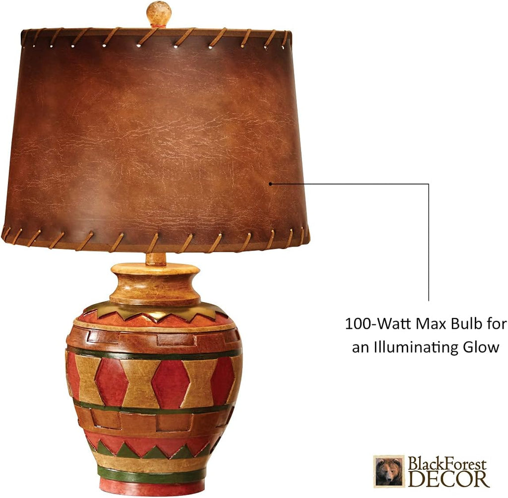 BLACK FOREST DECOR Great Plains Pottery Table Lamp - Southwestern Accent Lighting