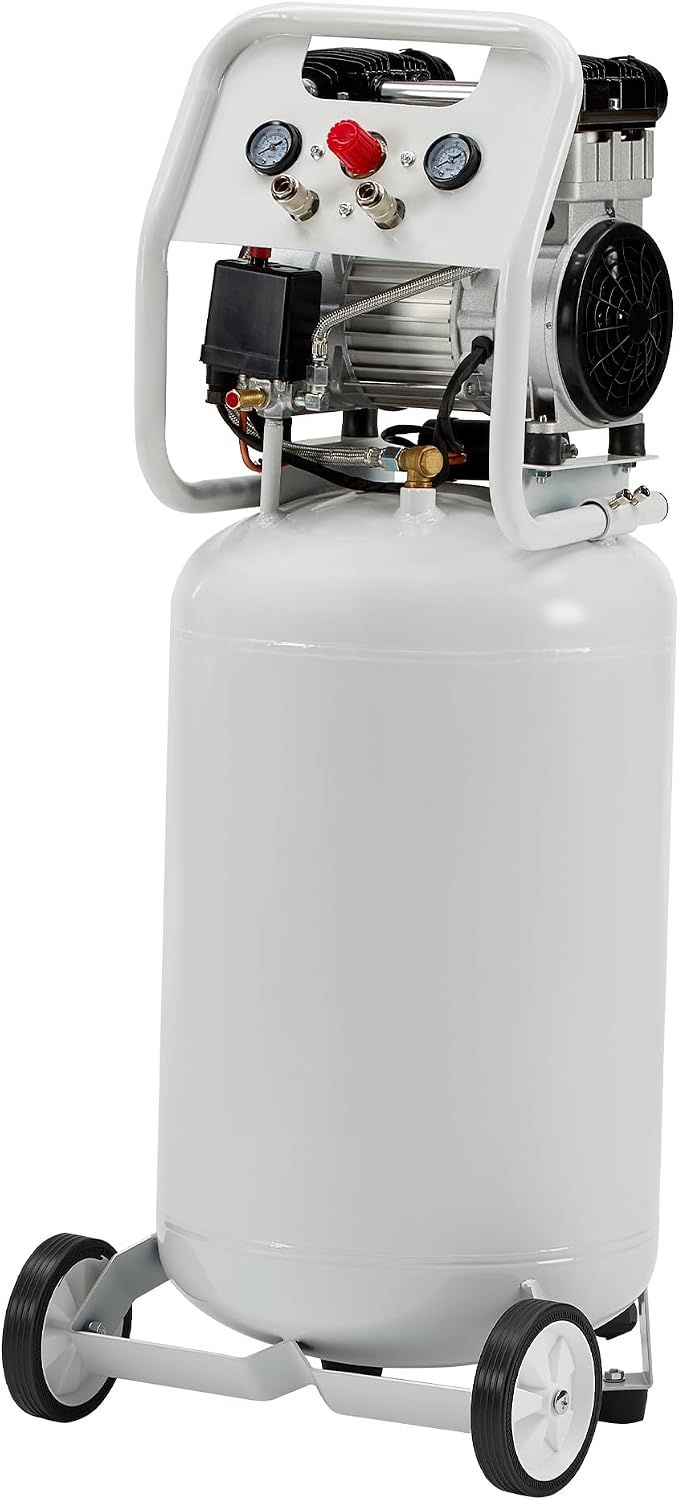 Albott 20 Gallon Electric Air Compressor, 1.8 HP Vertical Wheeled Tank | Oil-Free Air Compressor with Copper Motor 120 PSI Max Garage Air Supply Pneumatic Tool Tire Inflation Use