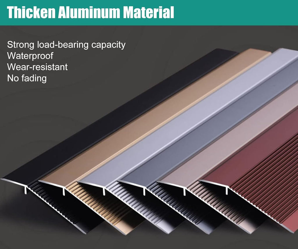 Extra Wide 4inch Floor Transition Strip For High Drop Threshold, Commercial Aluminum Non Slip Reducers Floor Edge Trim for Wood to Tile/ Laminate, 90-175cm Long ( Color : Dark red , Size : 105cm/41.3i