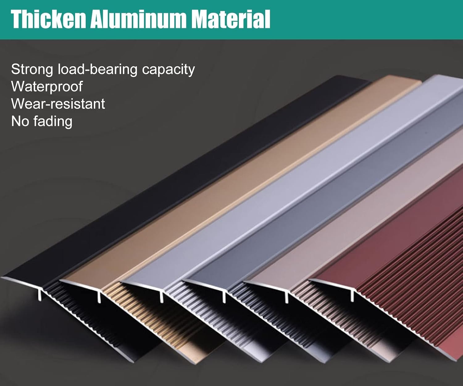 Extra Wide 4inch Floor Transition Strip For High Drop Threshold, Commercial Aluminum Non Slip Reducers Floor Edge Trim for Wood to Tile/ Laminate, 90-175cm Long ( Color : Dark red , Size : 105cm/41.3i