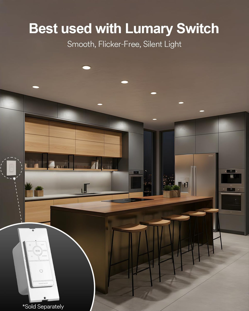 Lumary 13W Smart Flush Mount Ceiling Lights 5/6 Inch, RGBWW WiFi LED Disk Light, Color Changing 2700-6500K Dimmable Recessed Lighting, Surface Mount, Compatible with Alexa/Google Assistant-4Pack