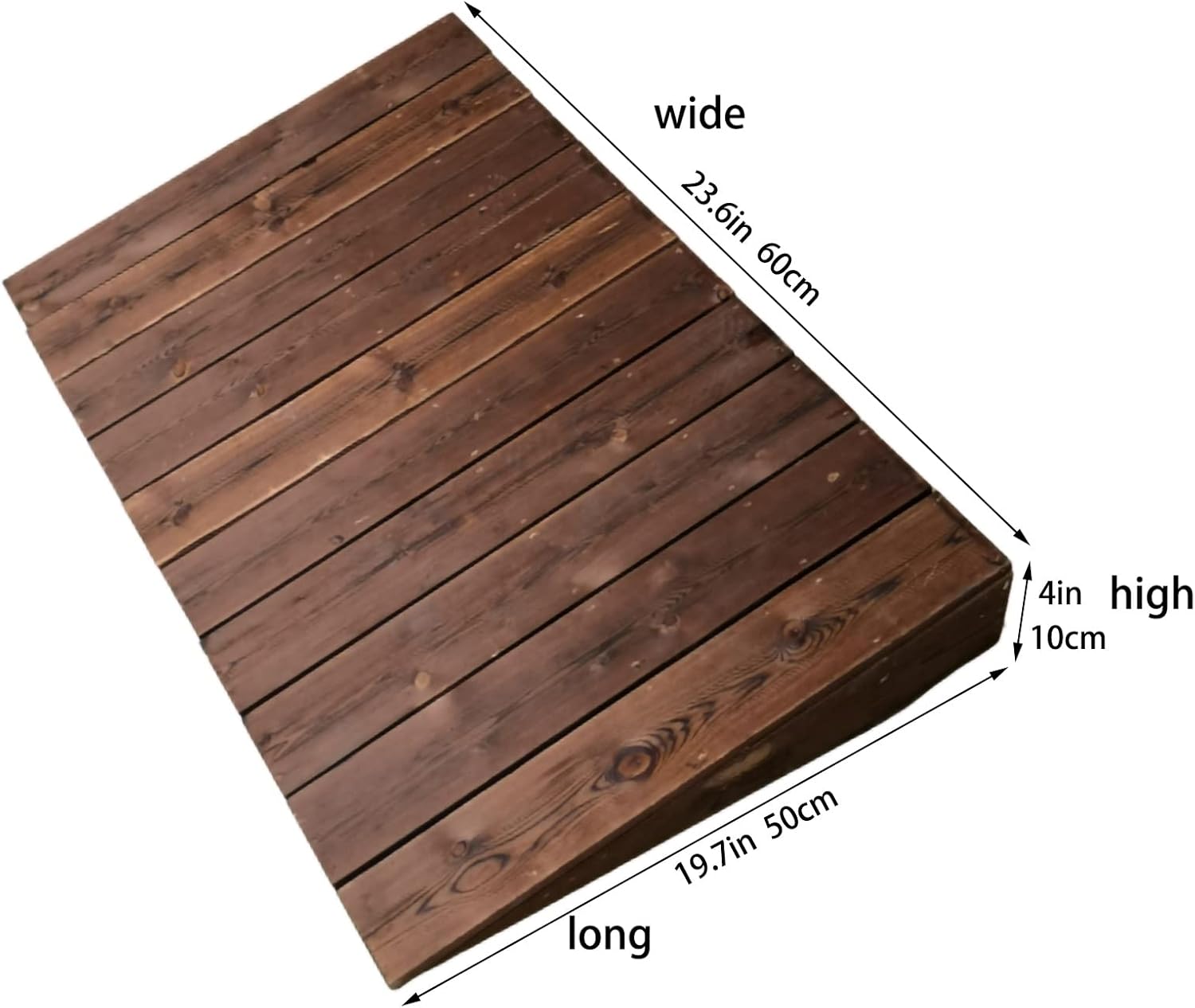 Wood Wheelchair Ramp Threshold Ramp 4'' 7'' 8'' 10'' 12'' Rise, Portable Lightweight Ramp, Home Stairs Doorway Solid Wood Barrier Free Slope Pad (23.6X19.7X4In/60X50X10Cm)