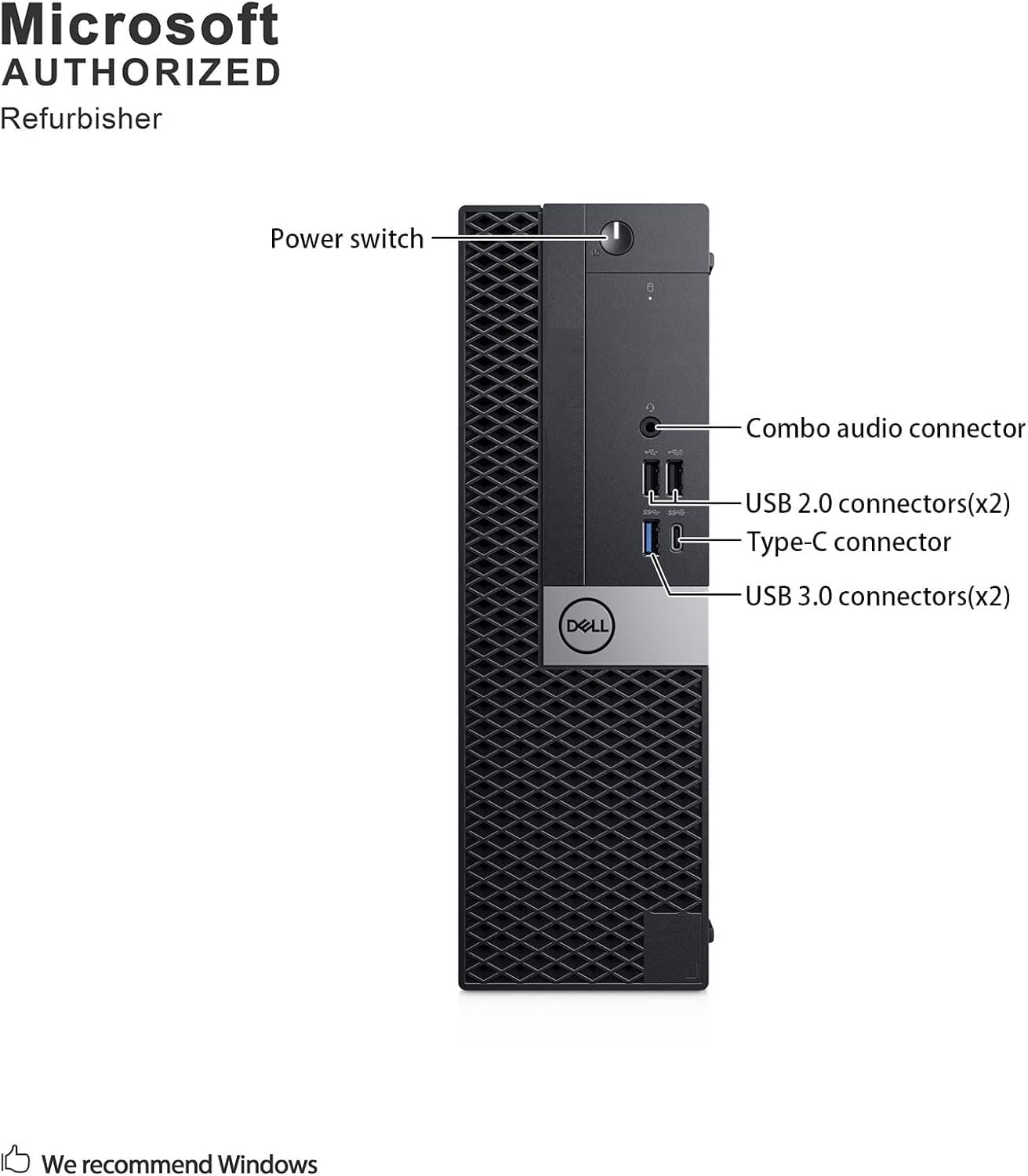 Dell Optiplex 7070 SFF Desktop PC, Core i5-8500, 16GB DDR4, 256GB SSD, USB WiFi, USB BT, Keyboard & Mouse, Windows 11 Pro (Renewed)