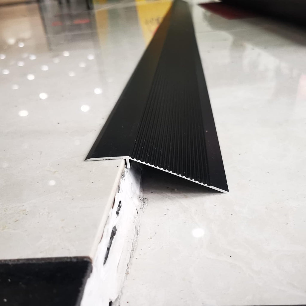 Floor Strips Between Rooms, 4inch 10cm Extra Wide Threshold Transition Ramps for Doorways, Self Adhesive Reducer/Edge Trim for Vinyl Wood Uneven Flooring, Metal,Ligjt Grey-W 10CM - L 165cm/65in