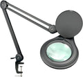ESD Safe (Glass Lens) Professional LED Magnifying Lamp with Clamp (3 Diopter, 1.75X) Work Light, 4 Brightness Levels, Daylight Bright, 1200 Lumens, 5600K-6000K, Matte Black, BoliOptics MG16303122