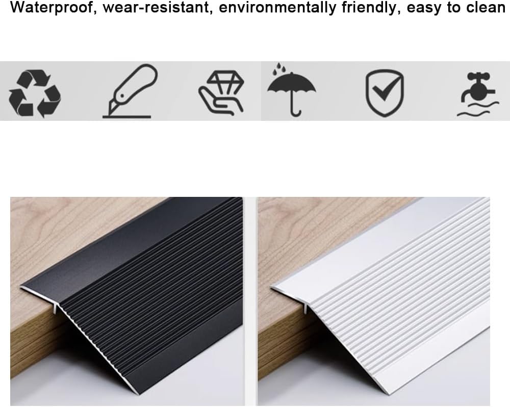 Stainless Steel Threshold Strip,Cover Strips, 36'' 40'' Floor Transition Strip Aluminum, Height Between 2/5'-2', Flooring Edge Trim, Threshold Ramp, Cover Strips Joins Floor Gap(Gold,L120cm/4ft)