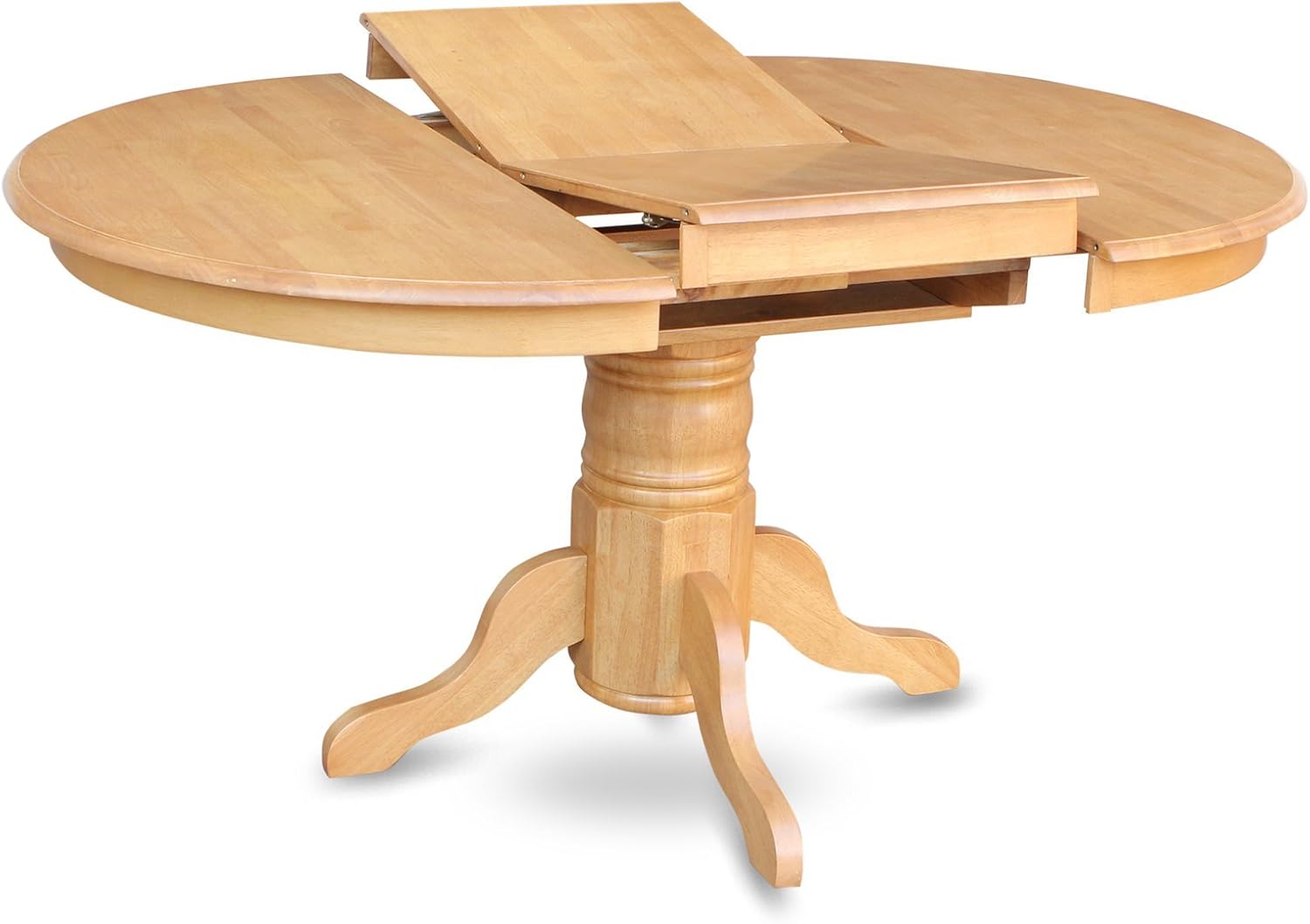 East West Furniture AVT-OAK-TP Avon Modern Kitchen Table - an Oval Dining Table Top with Butterfly Leaf & Pedestal Base, 42x60 Inch, Oak