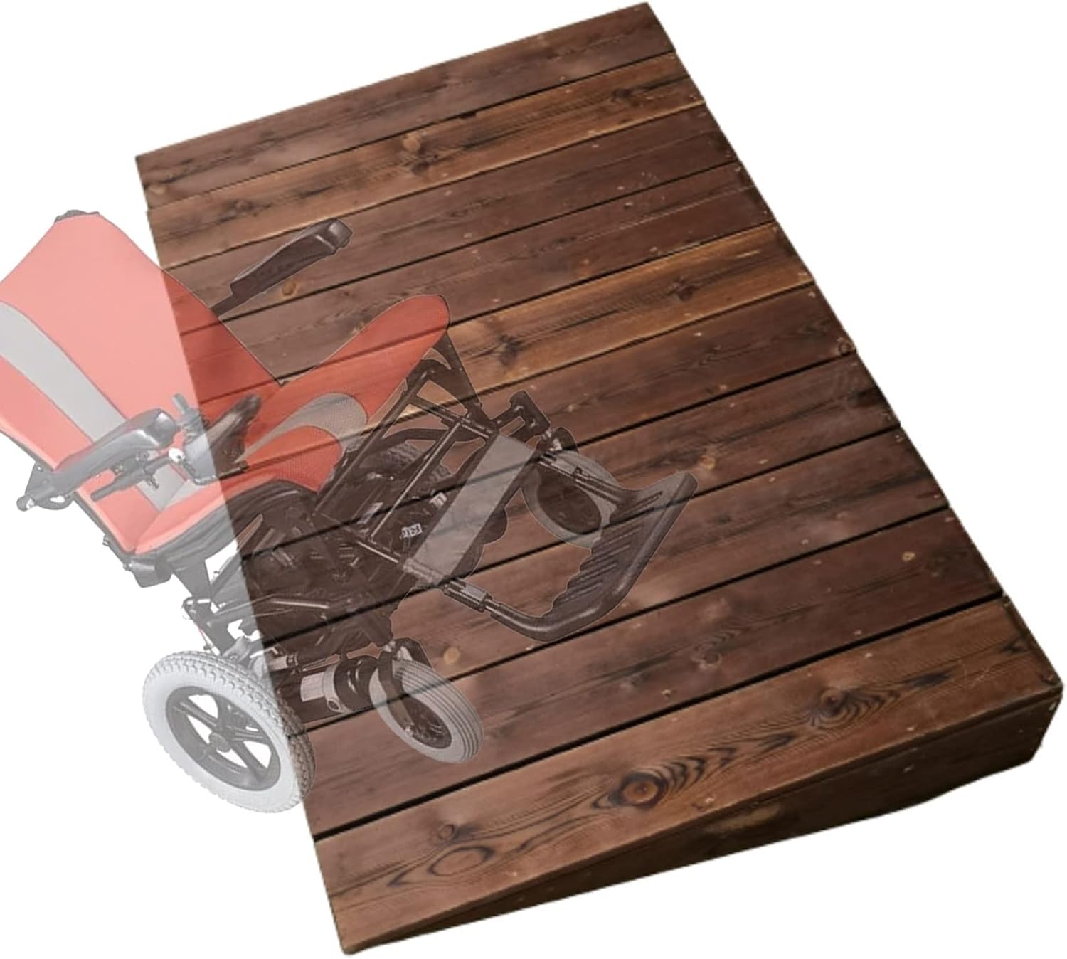 IDEAX Wooden Threshold Ramps for Doorways, Sturdy Auxiliary Wood Portable Transition Slope Pad with Non-Skid Surface for Doorways/Front Door/Garage/Yard/Patio(60 * 70 * 20cm)