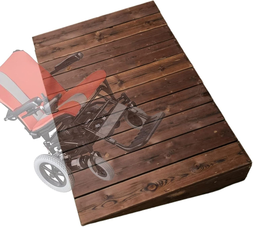 IDEAX Wooden Threshold Ramps for Doorways, Sturdy Auxiliary Wood Portable Transition Slope Pad with Non-Skid Surface for Doorways/Front Door/Garage/Yard/Patio(60 * 120 * 35cm)