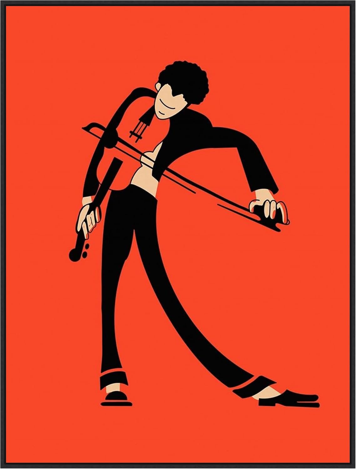Amanti Art Framed Canvas Wall Art 42x32 The Violin by Mark Rogan, Framed Wall Art Canvas, Music Artwork, Modern Decor, Oversize Poster Painting for Living Room, Bedroom, Bathroom, Kitchen, Office or