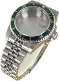38MM Watch Cases Sapphire Glass Compatible For NH35 NH36 4R36 NH38 NH70 Uni-directional Bezel Watch Accessories