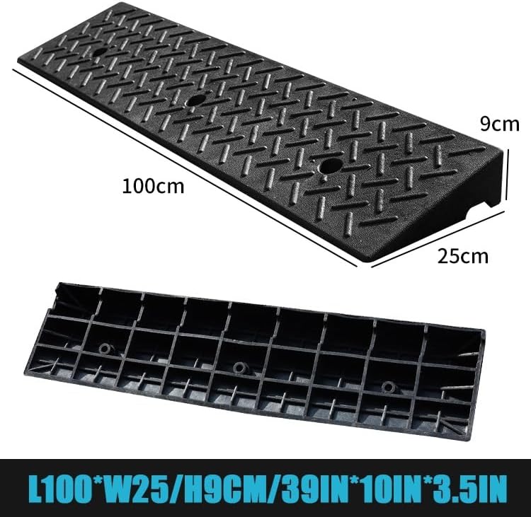 Wheelchair Threshold Ramp, Rubber Ramp for Doorways, 2' 4' 6' Rise Portable Curb Ramp, Non-Slip Transition Ramps for Indoor Outdoor(100 * 25 * 9cm/39 * 10 * 3.5in)