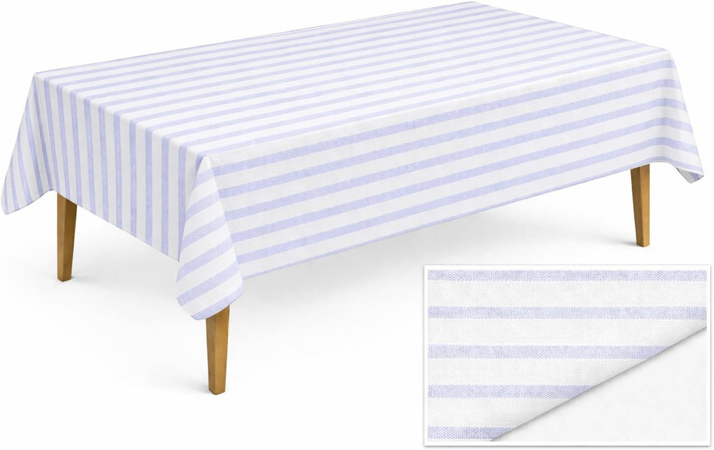 Lillian Made in Italy Cloth-Like Disposable Tablecloth for Rectangle Tables, 24 Pack – Premium Airlaid Linen-Feel Table Cover, Luxury Tablecloth for Parties, Events & Weddings, Elegant Striped Design