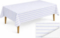 Lillian Made in Italy Cloth-Like Disposable Tablecloth for Rectangle Tables, 24 Pack – Premium Airlaid Linen-Feel Table Cover, Luxury Tablecloth for Parties, Events & Weddings, Elegant Striped Design