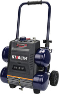 Stealth Quiet Air Compressor with Wheel, 64 Decibel 4.5 Gallon Peak 1.3 HP Max 150 PSI, Oil-Free Air Pump, 3 CFM @ 90 PSI Portable Air Compressor for Garage, Workshop, Jobsite SAQ-1413