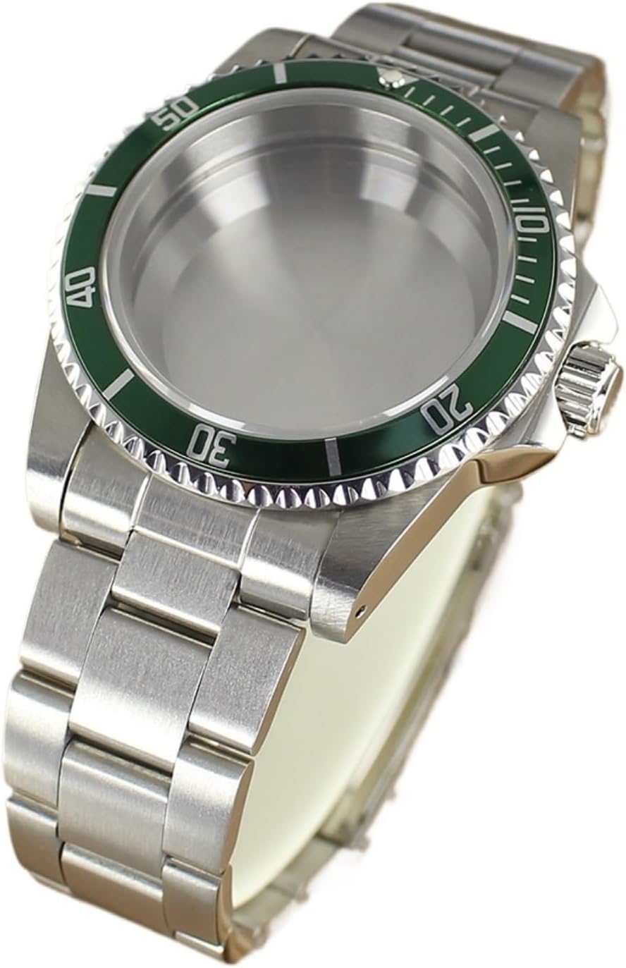 38MM Watch Cases Sapphire Glass Compatible For NH35 NH36 4R36 NH38 NH70 Uni-directional Bezel Watch Accessories