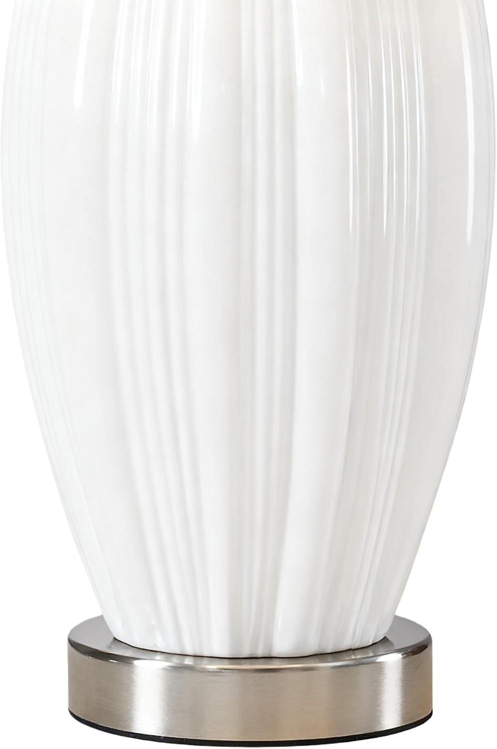 Maxax 31'' Tall Ceramic Table Lamps Set of 2, Large White Bedside Nightstand Lamps with White Shade Rustic End Table Lamps for Living Room Bedroom Office