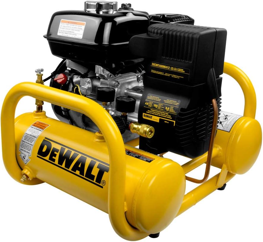DeWalt 4 Gallon Portable Gas Powered Oil Free Honda Engine Direct Drive Air Compressor (DXCMTA5590412)