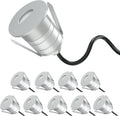 Recessed LED Step Light 1W 10Packs Mini Deck Lights, 12V-24V DC Low Voltage Warm White LED In Ground Light IP67 Waterproof Stair Lighting for Landscape Garden Lawn Yard Patio Steps, 3000K