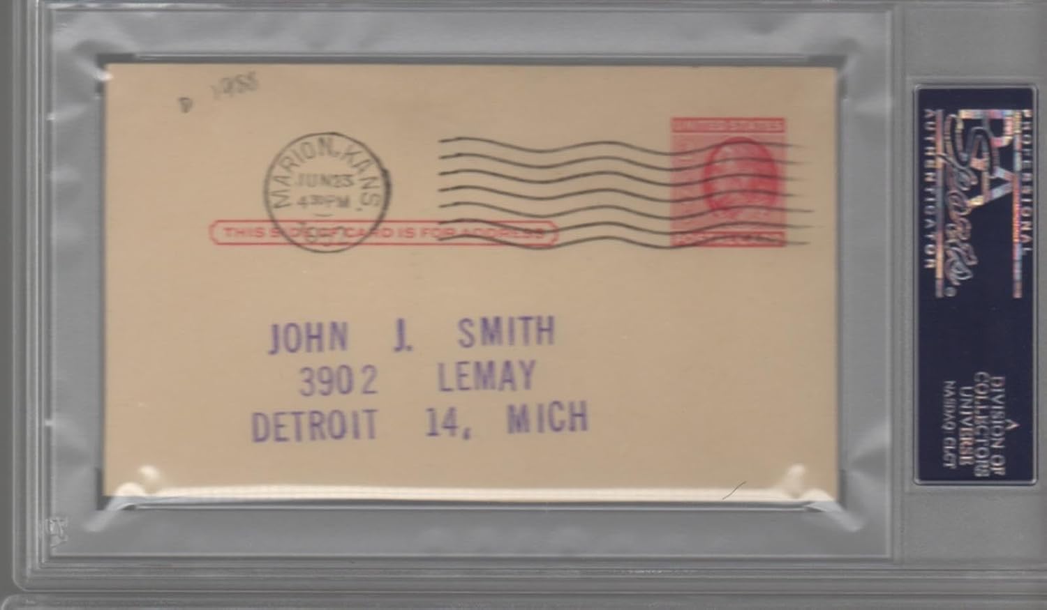 Glenn Cunningham Olympics Signed AUTOGRAPH Postcard Index Card PSA DNA - Olympic Cut Signatures