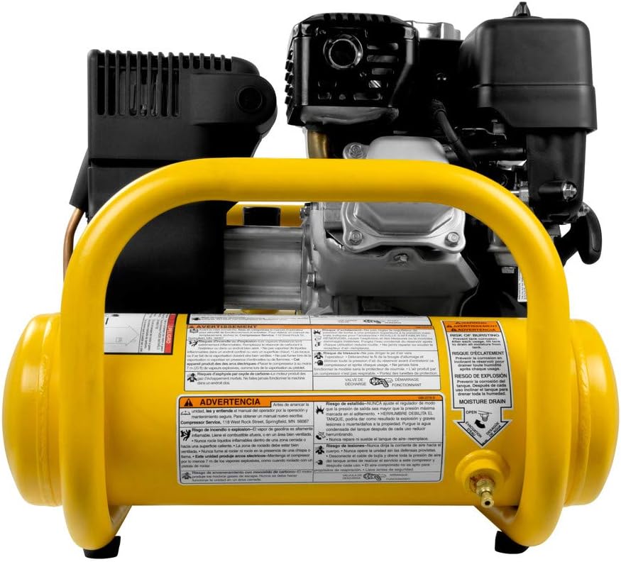 DeWalt 4 Gallon Portable Gas Powered Oil Free Honda Engine Direct Drive Air Compressor (DXCMTA5590412)