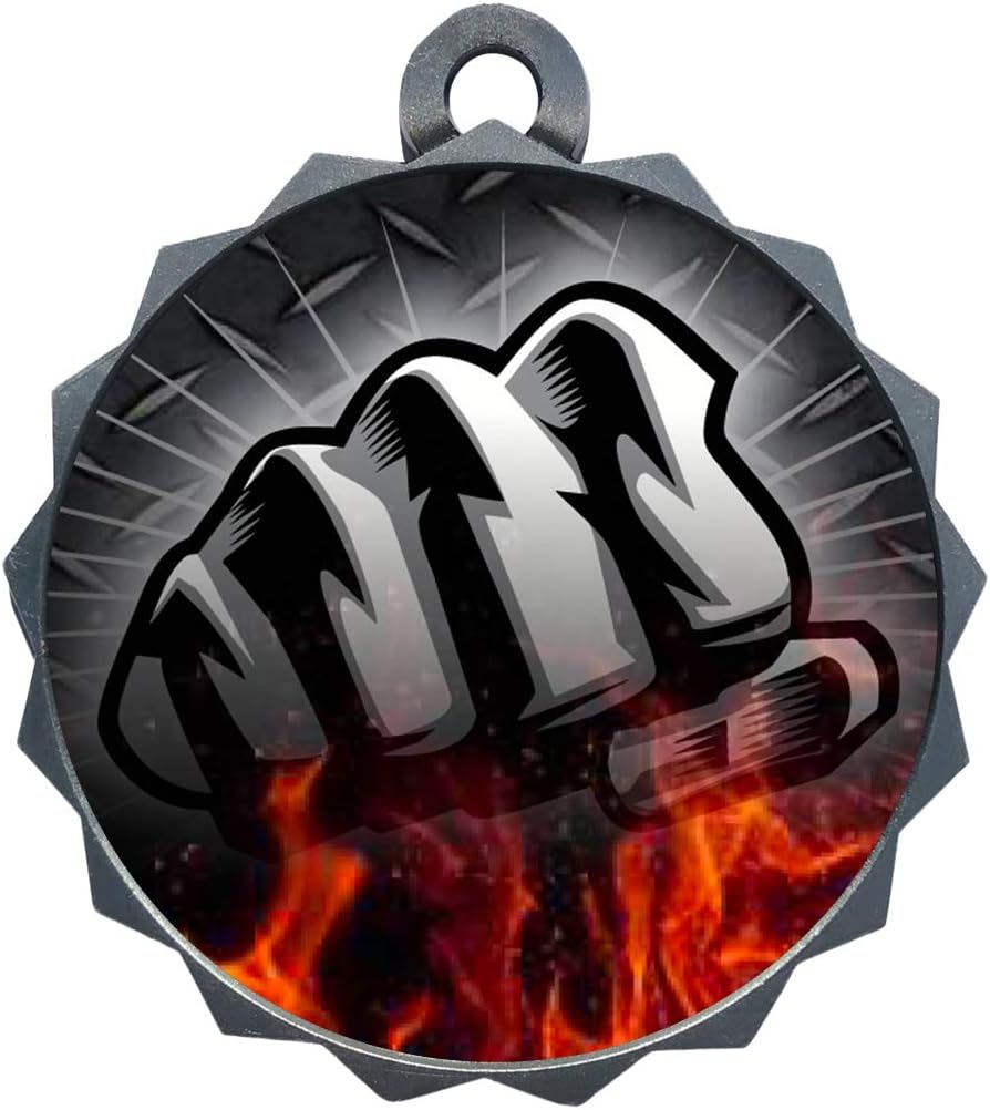 Express Medals Various Styles 1 to 50 Pack of Engraved Silver Martial Arts Medals Trophy Award with Neck Ribbon Medal Trophies Gift Prize Karate