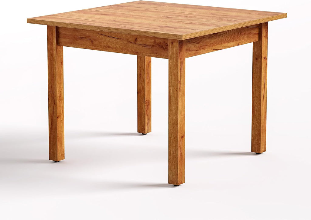 LITTLE TREE 39 Inches Square Dining Table for 4 People, Brown Wooden Kitchen Table Small Dinner Table, Modern Dining Room Tables for Living Room, Kitchen, Oak Brown