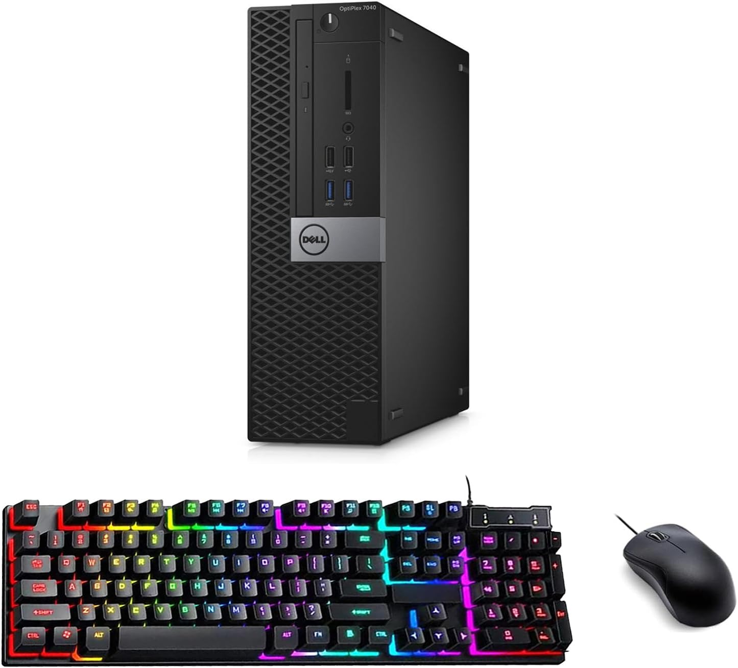 Dell OptiPlex 7040 SFF Desktop PC with 27' FHD Monitor, RGB Headset, Intel Core i5-6500, 16GB RAM, 512GB SSD, Keyboard, Mouse, USB WiFi & Bluetooth, Windows 11 Pro (Renewed)