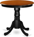 East West Furniture EMT-BCH-TP Eden Kitchen Dining Table - a Round Solid Wood Table Top with Pedestal Base, 30x30 Inch, Black & Cherry