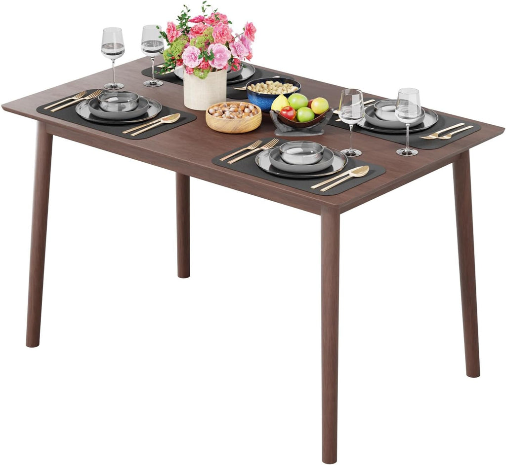 FDW 47 Inches Dining Table, Dining Room for 4 People, Small Rectangular Table for Kitchen, Quick Assembly, Small Spaces Modern Home Furniture Dinner Table, Espresso