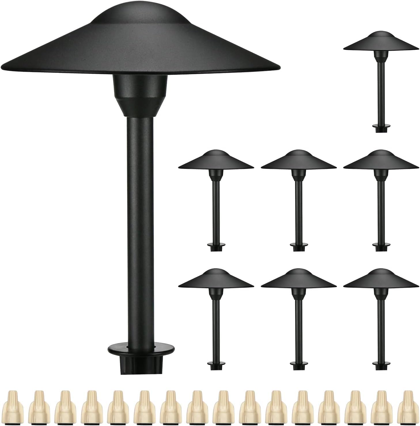 Lumina Lighting® 4W Landscape Lighting 12V Landscape Lights Low Voltage Landscape Path Lights Warm White Waterproof Outdoor Replaceable G4 LED Bulb for Garden Pathway Lawn Yard (Black) (8-Pack)