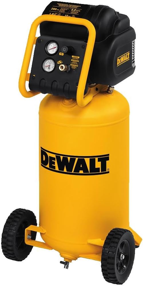DEWALT Vertical Portable Compressor, 1.9 Hp 200 Psi Oil Free High Pressure Low Noise (D55168)