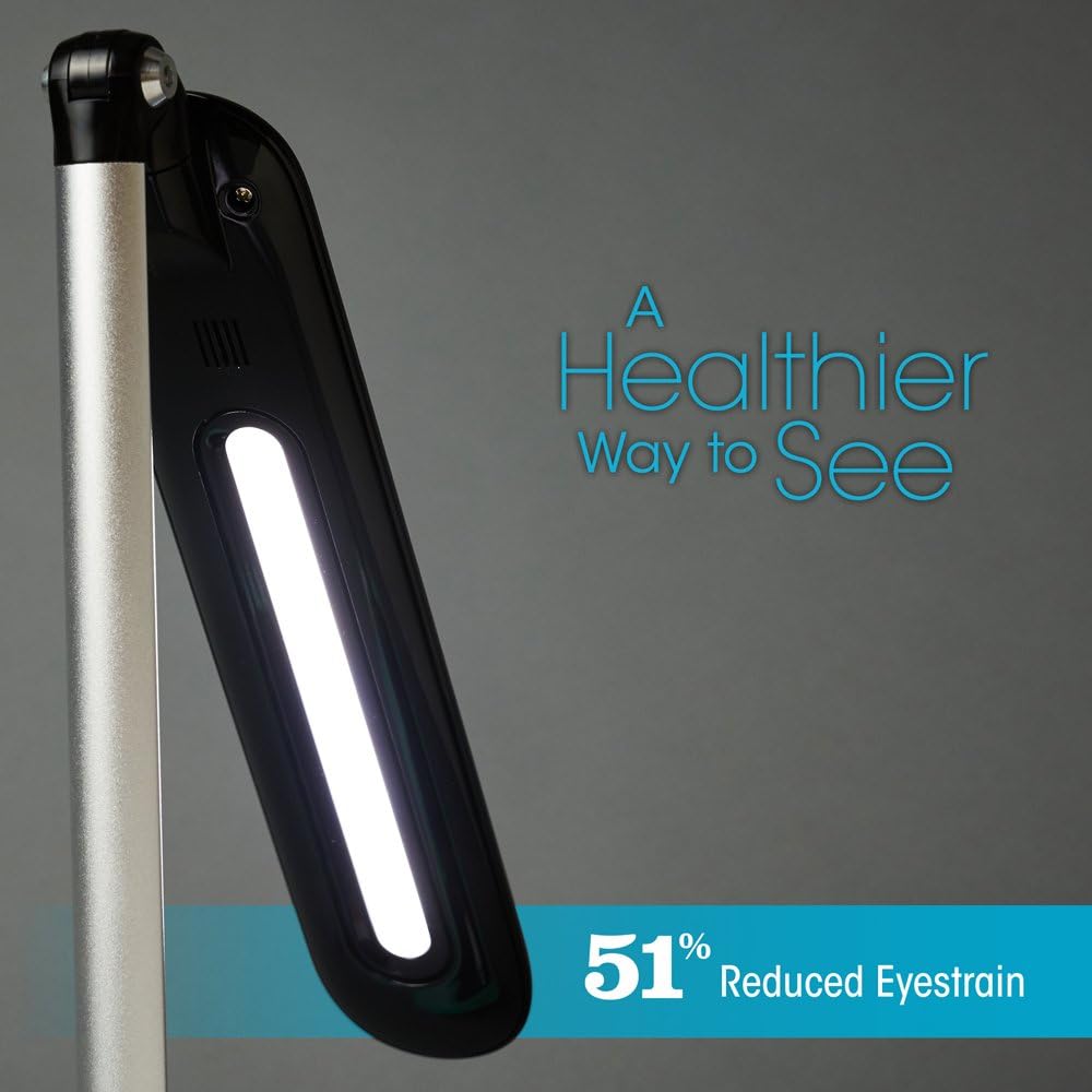 OttLite Glow LED Desk Lamp with USB Charging Port - Portable, Adjustable, Desk Light,Black