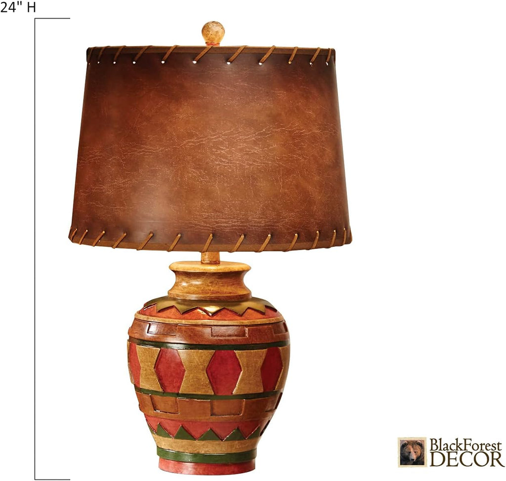BLACK FOREST DECOR Great Plains Pottery Table Lamp - Southwestern Accent Lighting