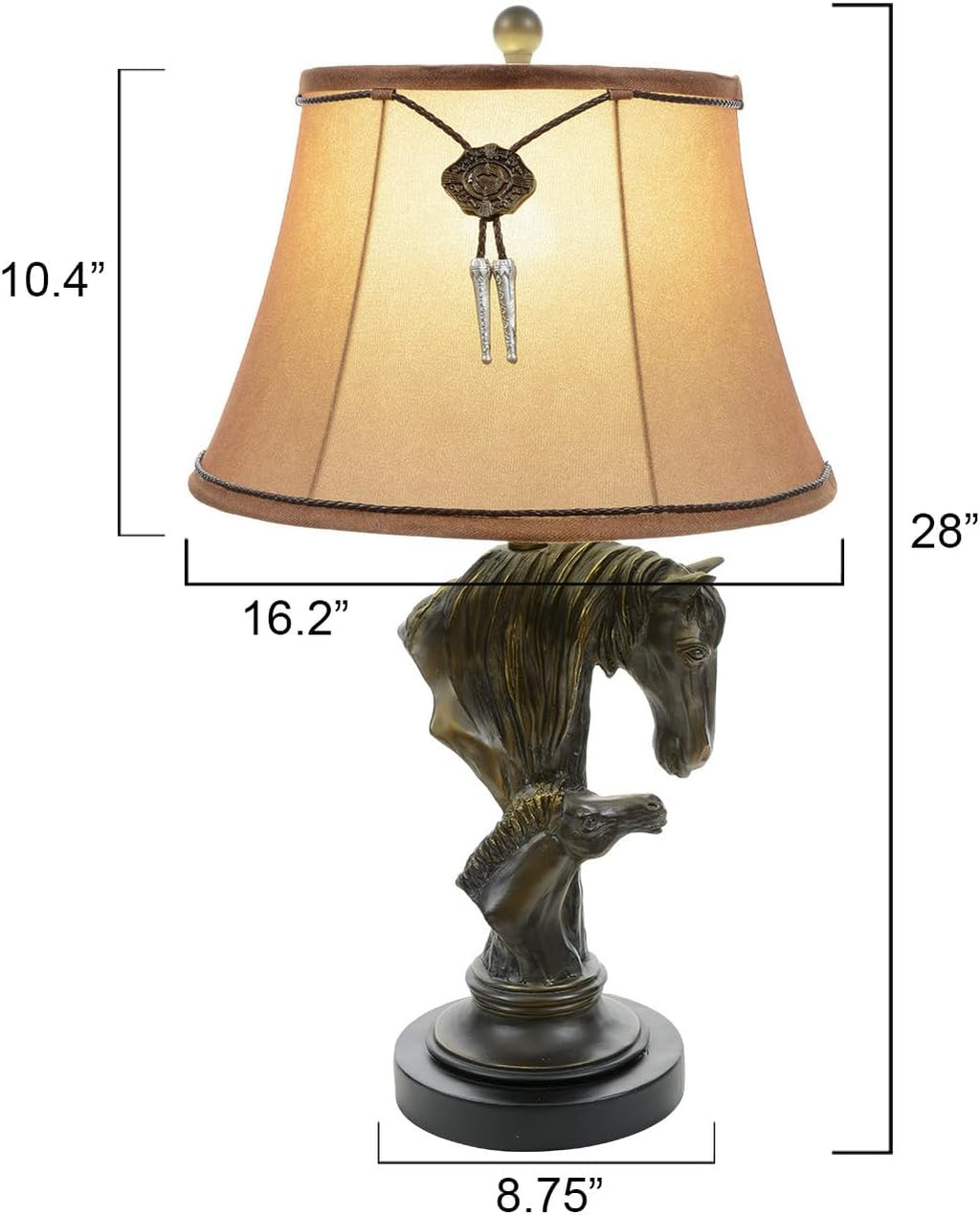 BLACK FOREST DECOR Horse & Colt Table Lamp, Resin, Accent Lighting, 8' Dia. x 28 1/2' H