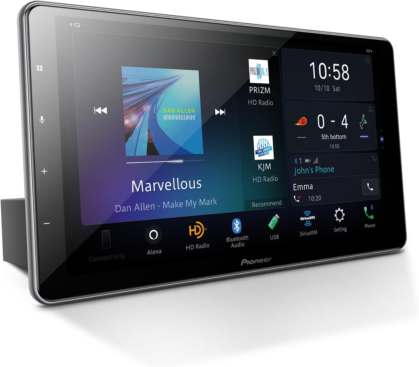 Pioneer DMH-WT8600NEX 10.1' Capacitive HD Screen, Floating Display – Wireless & Wired Apple CarPlay & Android Auto, Amazon Alexa Built-in, Bluetooth, FLAC, Backup Camera, HD Radio