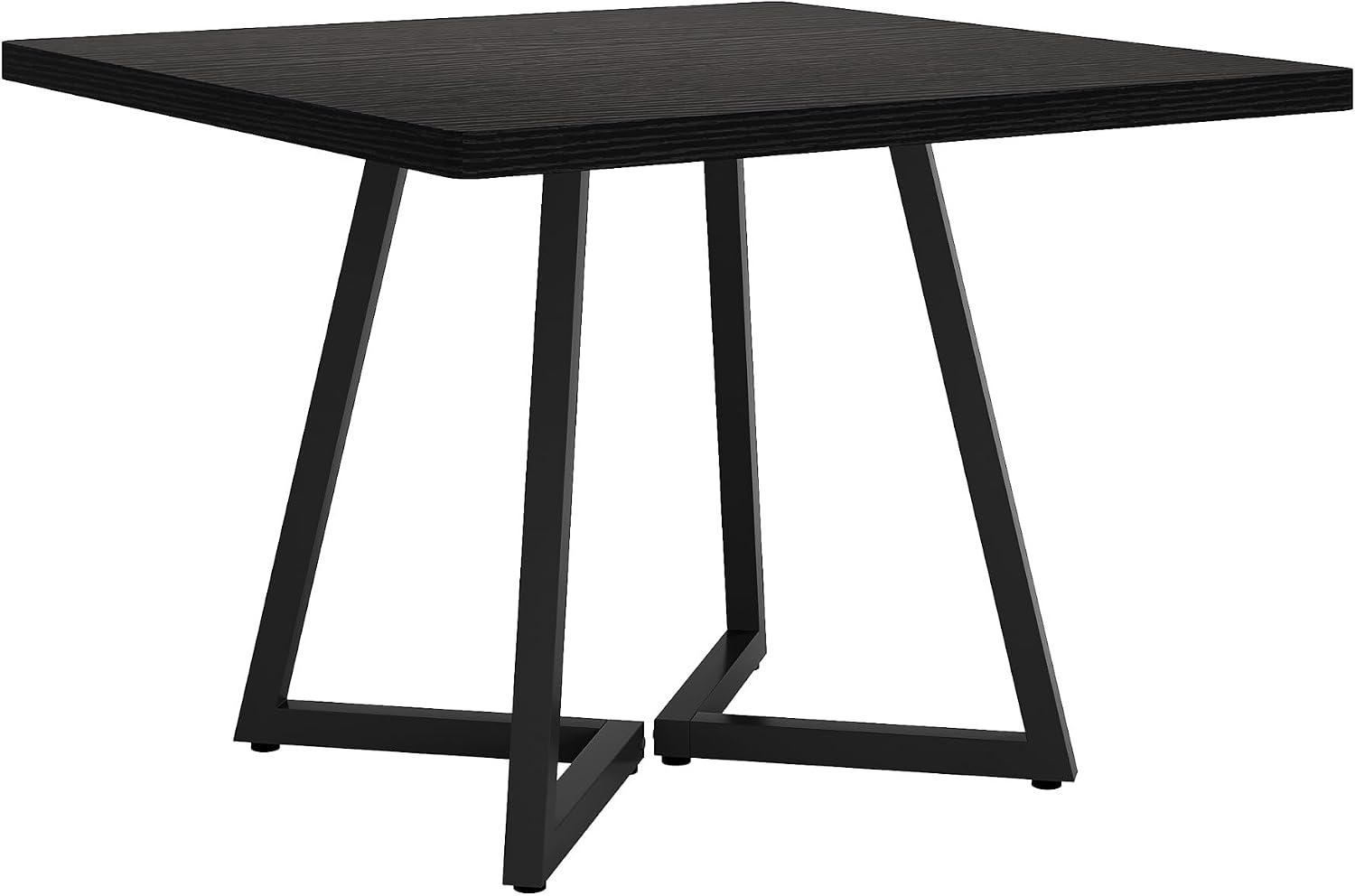 Tribesigns Square Commercial Dining Table Set of 4, 31.5' Heavy Duty Dinner Table with Metal Base, Wooden Kitchen Table for Restaurant, Cafe, Bakery, School, Apartment, Black