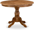 East West Furniture HBT-ANA-TP Hartland Modern Dining Table - a Round Kitchen Table Top with Pedestal Base, 42x42 Inch, Natural
