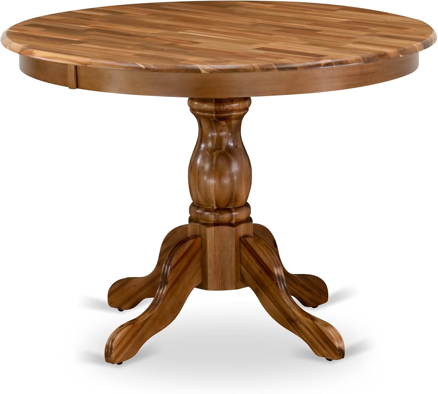 East West Furniture HBT-ANA-TP Hartland Modern Dining Table - a Round Kitchen Table Top with Pedestal Base, 42x42 Inch, Natural