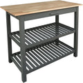 Casual Home Kitchen Island with Solid American Hardwood Top, Slate Gray, 40' W (373-932)