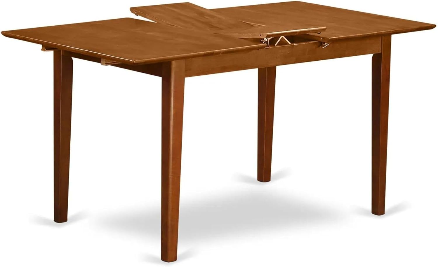 East West Furniture PST-SBR-T Picasso Dining Table - a Rectangle Wooden Table Top with Butterfly Leaf, 32x60 Inch, Saddle Brown
