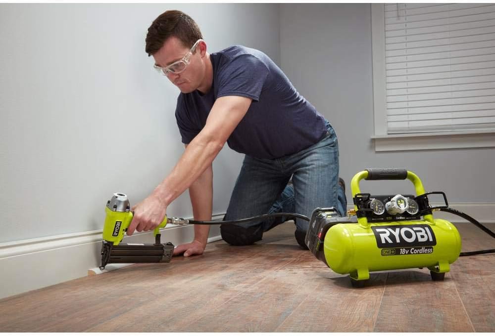ONEAND 1 GAL. 120 PSI Portable 18V Horizontal AIR Compressor 0.5 CFM at 90 PSI