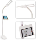 OttLite Dual Shade LED Standing Floor Lamp with Adjustable Stand - Wide Range of Illumination with Built-in 2.1A USB Charging Port and Flexible Neck - 4 Brightness Settings for Reading & Studying