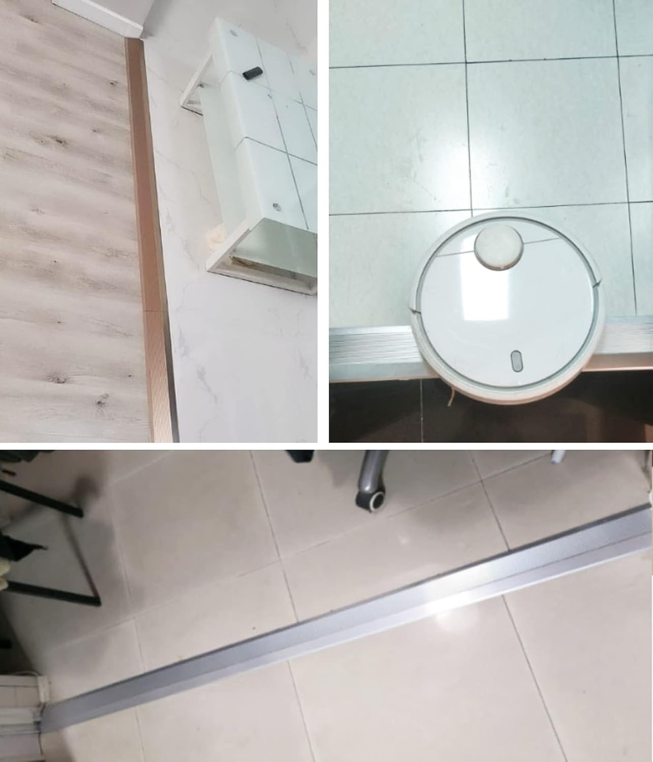 4 Inch Wide Transition Strip Wood to Tile, Smooth Transition Aluminum Alloy Threshold Strips for Doorways, Door, Carpet Trim, Cuttable& Can Customize (Color : Black)