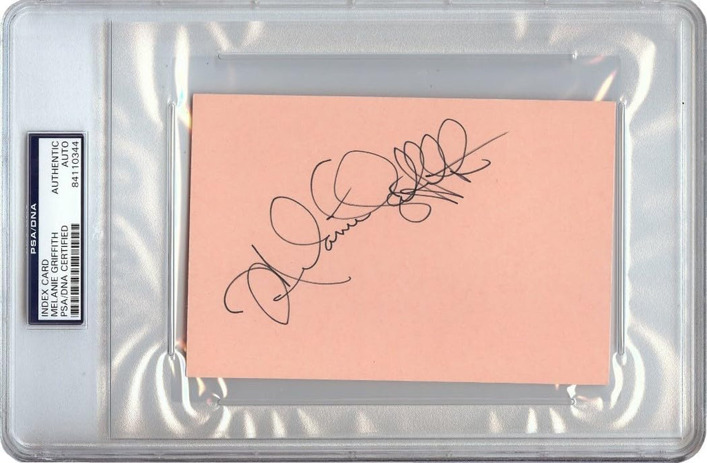 Melanie Griffith Signed Autographed 4X6 Index Card 1989 Vintage Auto PSA/DNA
