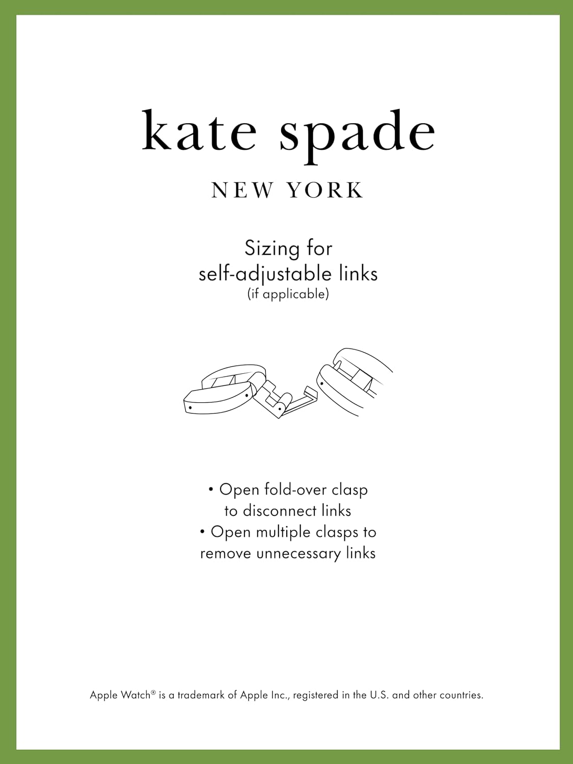 kate spade new york Designer Interchangeable Stainless Steel Band Compatible with Your 38/40/41mm Apple Watch Series 9/8/7/6/5/4/3/2/1/SE